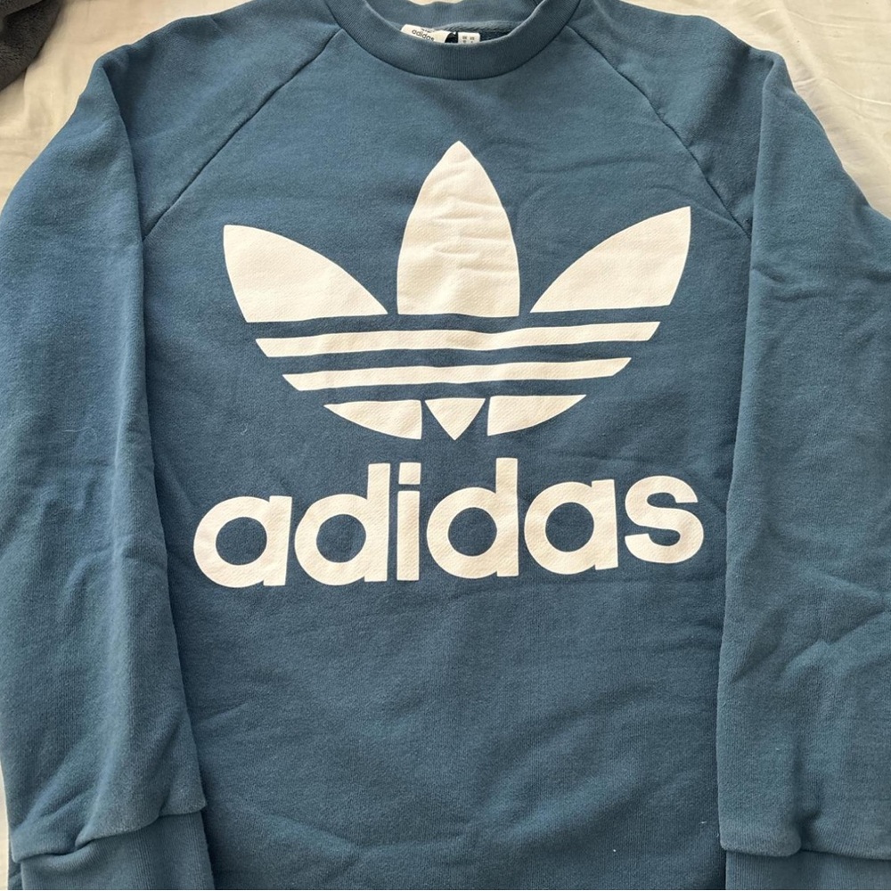 Adidas Teal Logo Crewneck - Unisex Small